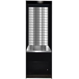 All State ASMMS271-DSST-FF Micro Market Display Stainless Slats Flat Front with Storage 27
